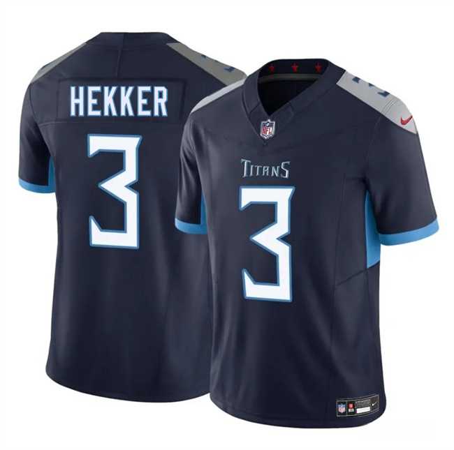 Men & Women & Youth Tennessee Titans #3 Johnny Hekker Navy 2025 F.U.S.E. Vapor Limited Stitched Jersey->tennessee titans->NFL Jersey
